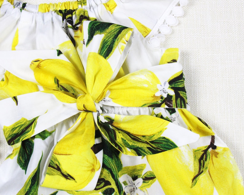 Lemon Baby Romper Baby Girl Romper Baby Girl Clothes Yellow Etsy