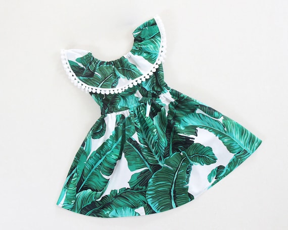 Girls tropical print dress sales