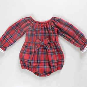 Royal Stewart Tartan Outfit, Baby Girl Christmas Outfit, Long Sleeve ...