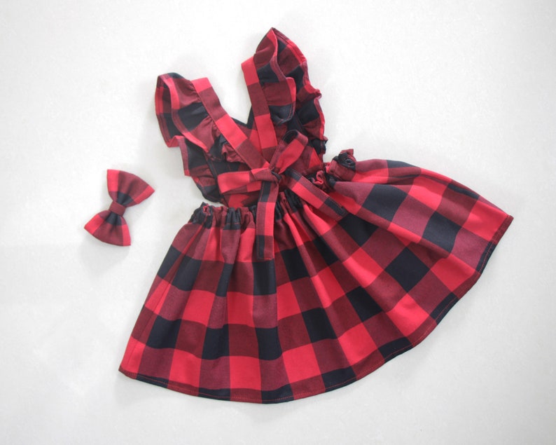 baby girl plaid christmas dress