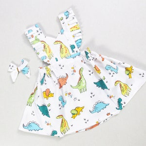 robe dinosaure robes petites filles robes bébé fille robe gâteau smash robe bébé robe tablier jaune robe d'anniversaire robe d'été pour les filles