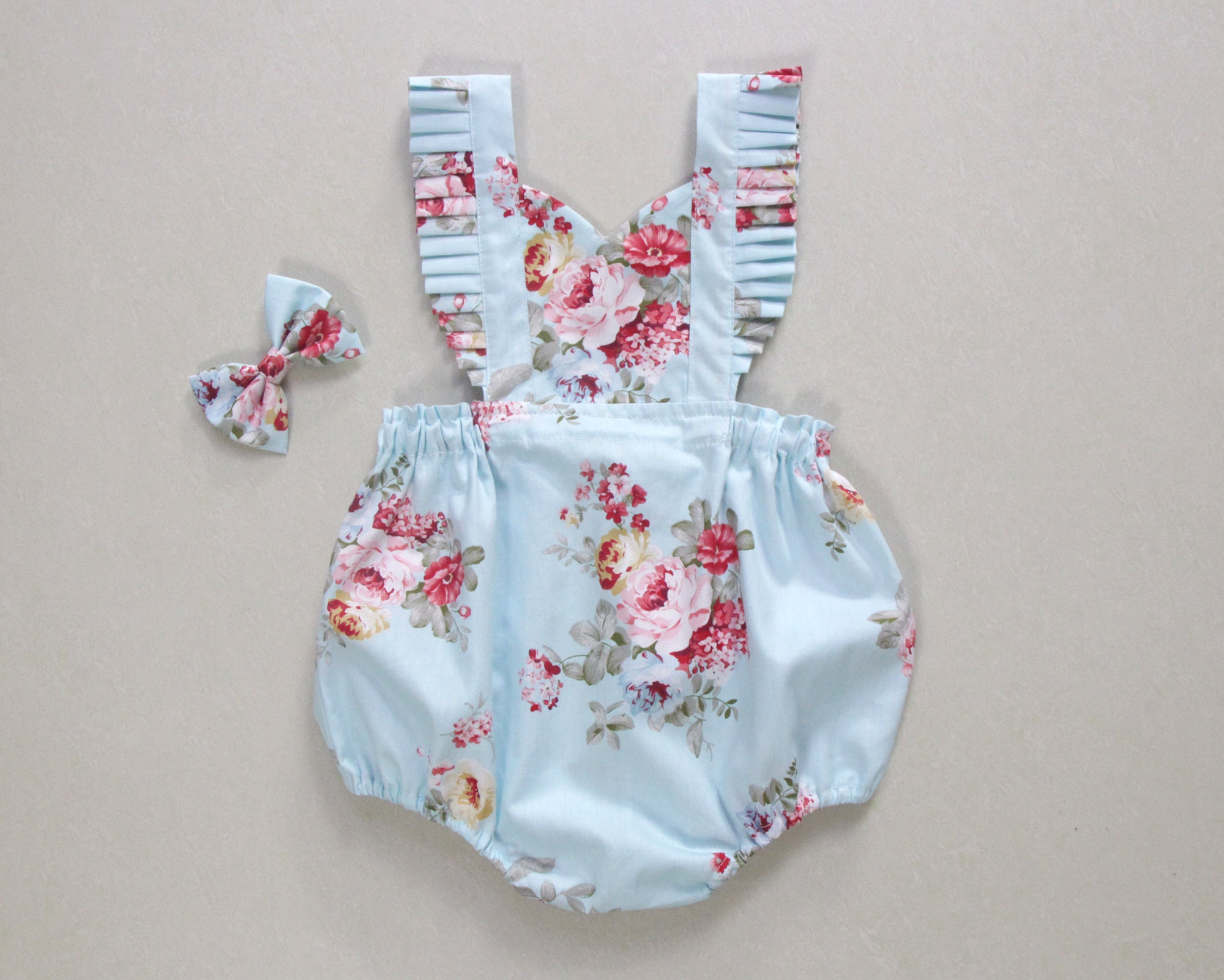 Light Blue Baby Girl Clothes Baby Girl Romper Baby Girl Etsy