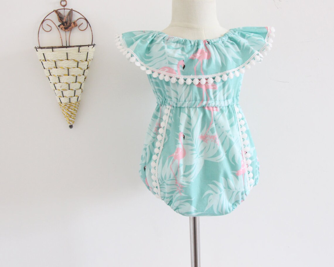 Flamingo baby girl clothes baby girl romper baby girl outfits Etsy