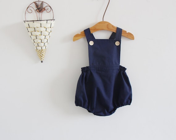 navy romper baby boy