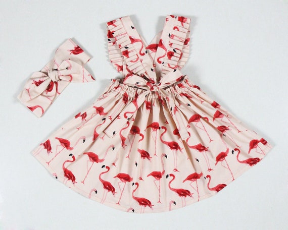 flamingo dress baby girl
