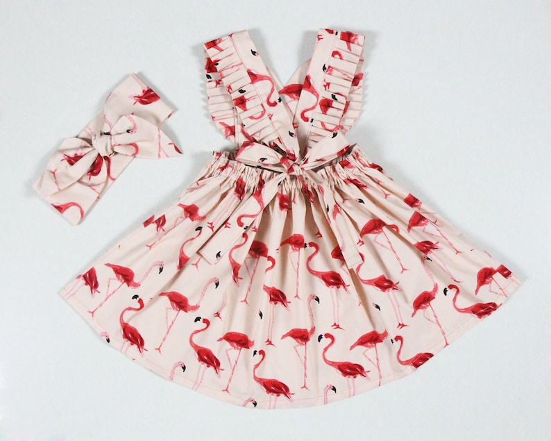 Flamingo red dress little girls dresses baby girl dresses Etsy