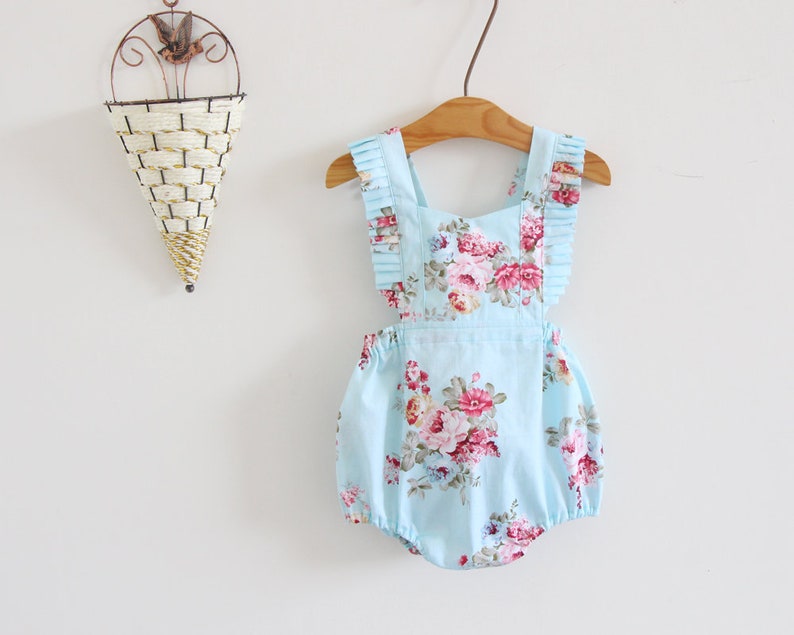 Light Blue Baby Girl Clothes Baby Girl Romper Baby Girl Etsy