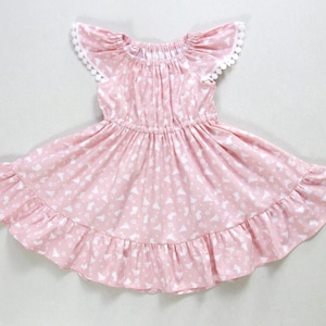 kaninchen Baby-Mädchen Osterkleid rosa Baby-Mädchen Hasenkleid Babymädchen Kleider Mädchenkleider Rüschenkragen Kleidchen rosa Kleidchen Boho Kleidchen