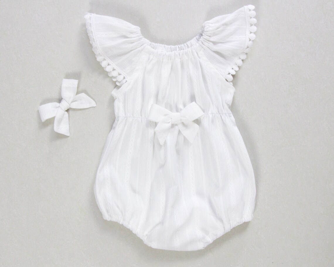 Natural/off White Baby Girl Clothes Ivory Baby Romper Baby Etsy