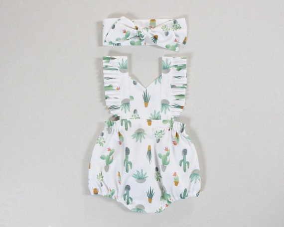 cactus romper baby