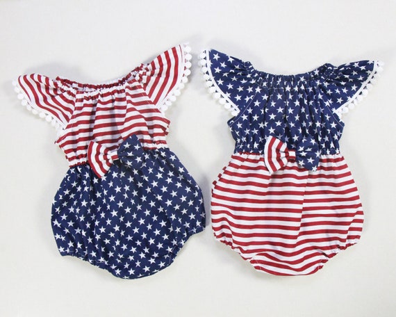 Girls 4th of july romper cheap