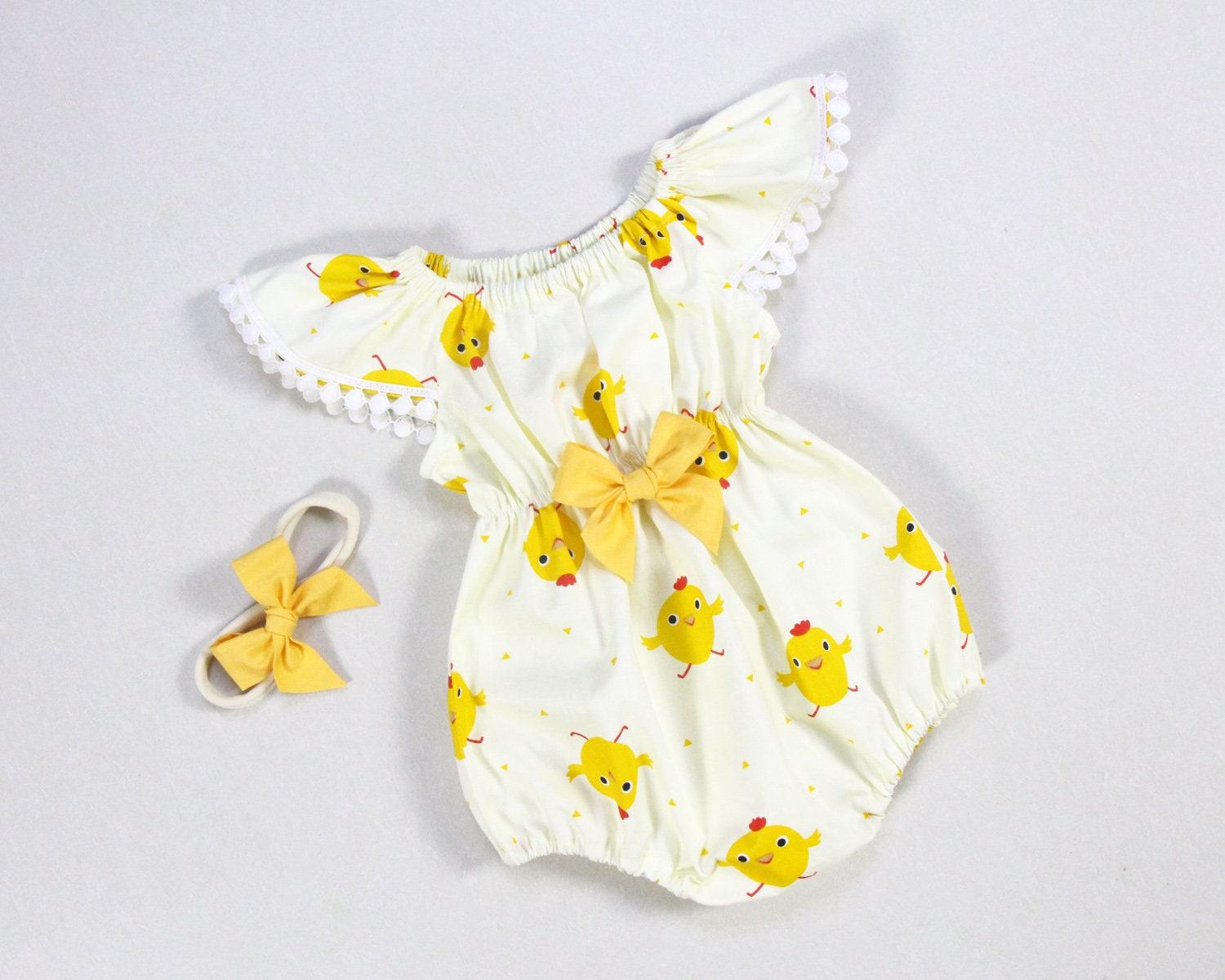 Chick Baby Girl Easter Outfit Baby Girl Easter Romper Clothes Etsy
