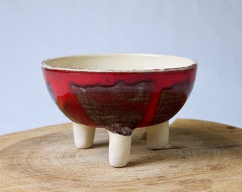 Rote Keramik Schale — handgetöpfertes Einzelstück