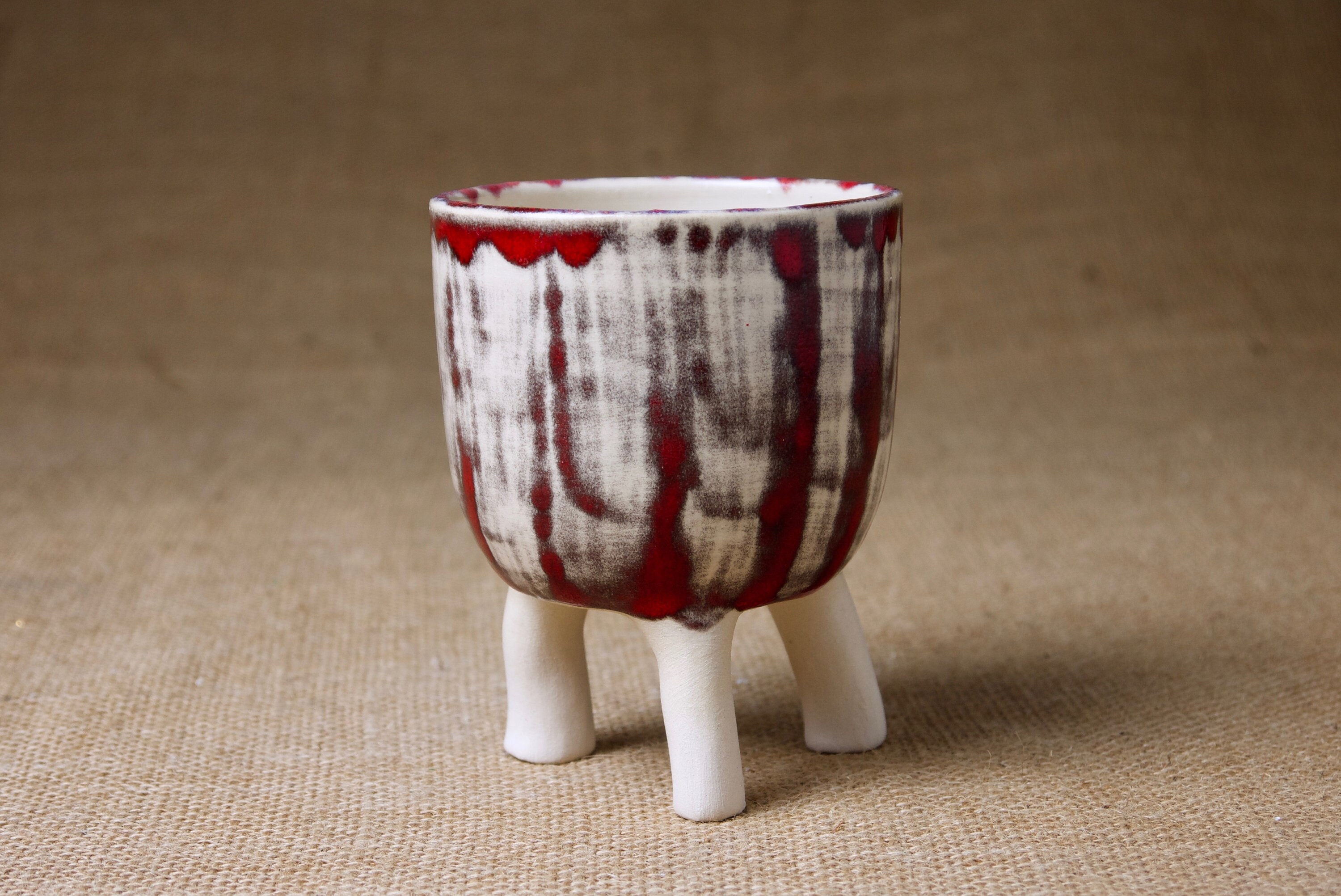 Roter Keramik Blumentopf Aktion: kleine Macken | Etsy