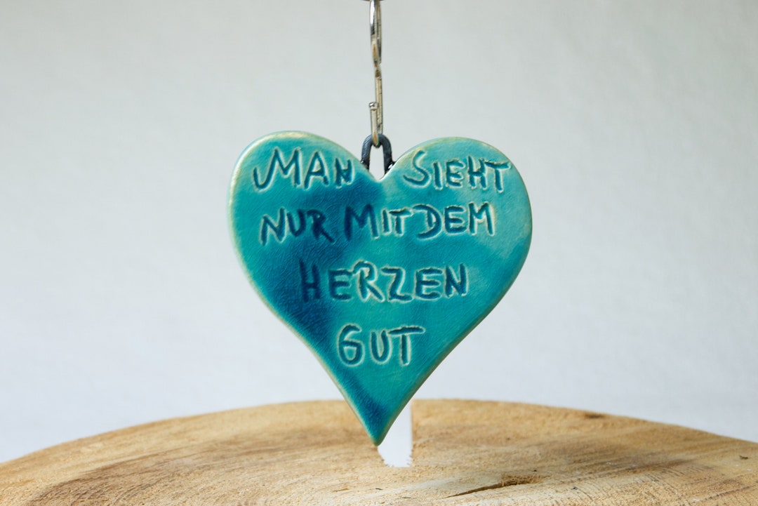 Keramik Herz / Kachel Wanddeko mit Sinnspruch Etsy.de