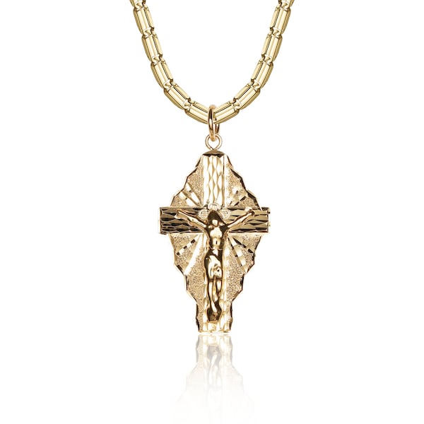 Solid 14K Large Spanish Cross Necklace