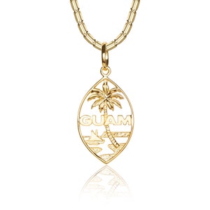 Solid 14K 3D Guam Seal Pendant Necklace