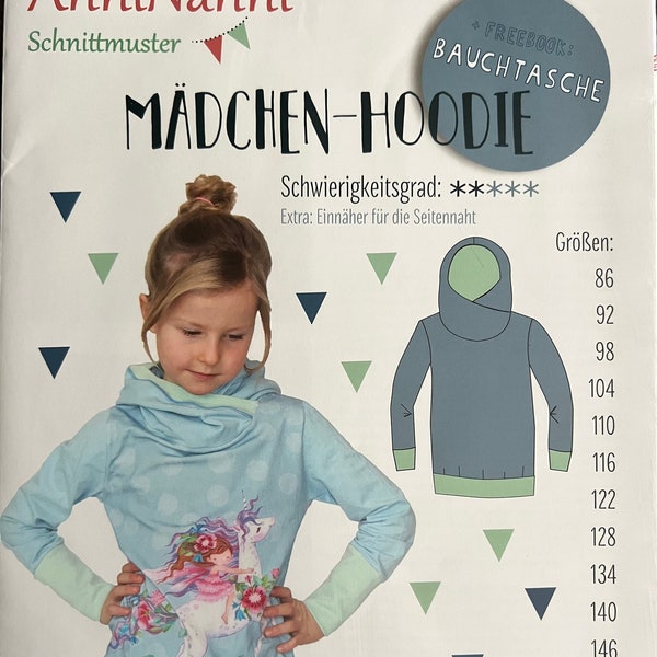 Papier-Schnittmuster Mädchen-Hoodie, AnniNanni, Gr. 86-152