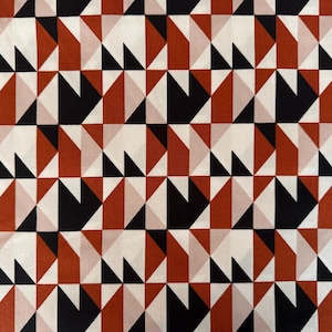 Katoenen stof/geweven stof grafisch roestrood/roze
