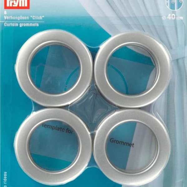 Prym oeillets pour rideaux Click 40 mm argenté mat, 8 pièces