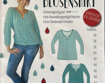 Papier-Schnittmuster Blusenshirt, Größe 34-52