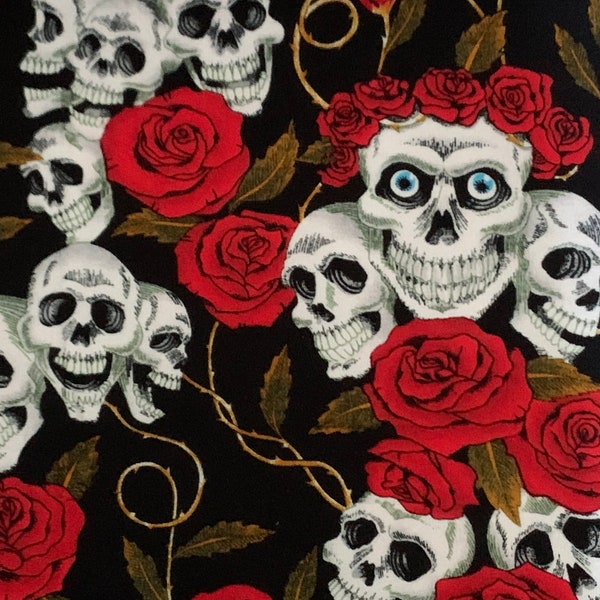 Jersey Skulls und Rosen, Totenkopf, Tattoo