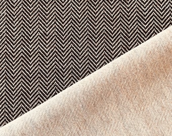 Jersey jacquard chevron, espiguilla beige/negro