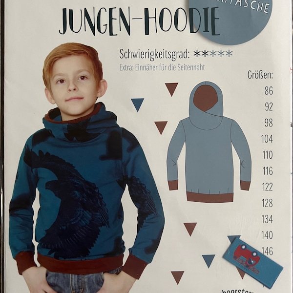 Papier-Schnittmuster Jungen-Hoodie, AnniNanni, Gr. 86-158