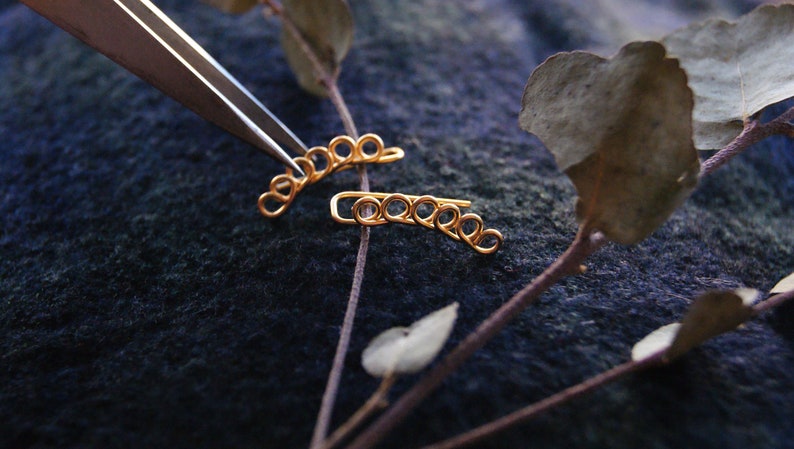 ear climber,beading blank,ear cuff,wire ear jacket,ear wrap,ear crawler,add a bead,round ear climber,ear sweep,ear pin,trendy earrings,blank