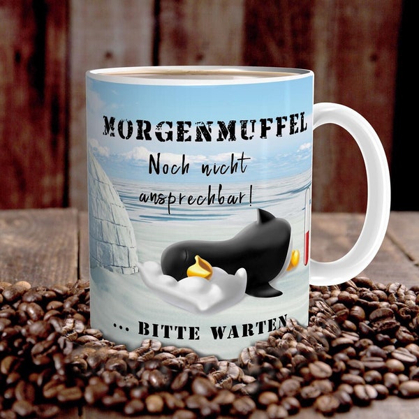 Tasse Morgenmuffel Pinguin lustig mit Spruch Nicht ansprechen Geschenk für Arbeit Büro Frauen Freundin Kollegin Pinguinliebhaber