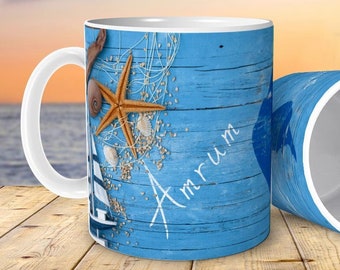 Mug Amrum North Sea Island Souvenir Gift Maritime for Travel Lovers North Sea Lovers Women Men Office Colleagues