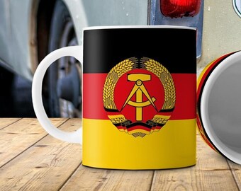 Cup flag DDR countries flags gift souvenir German Democratic Republic for East nostalgics women men office colleagues