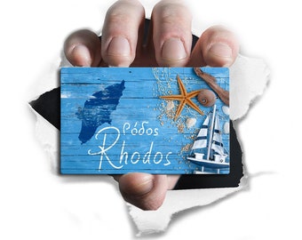 Kühlschrankmagnet stark Insel Rhodos Magnet Rhodes Griechenland Geschenk Souvenir Mediterran Greece für Reiselustige Frauen Männer