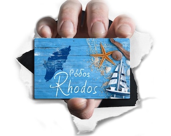 Fridge magnet strong island of Rhodes magnet Rhodes Greece gift souvenir Mediterranean Greece for travel enthusiasts women men