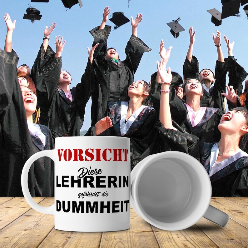 Tasse Vorsicht Diese Lehrerin mit Spruch lustig für Geschenk Geburtstag