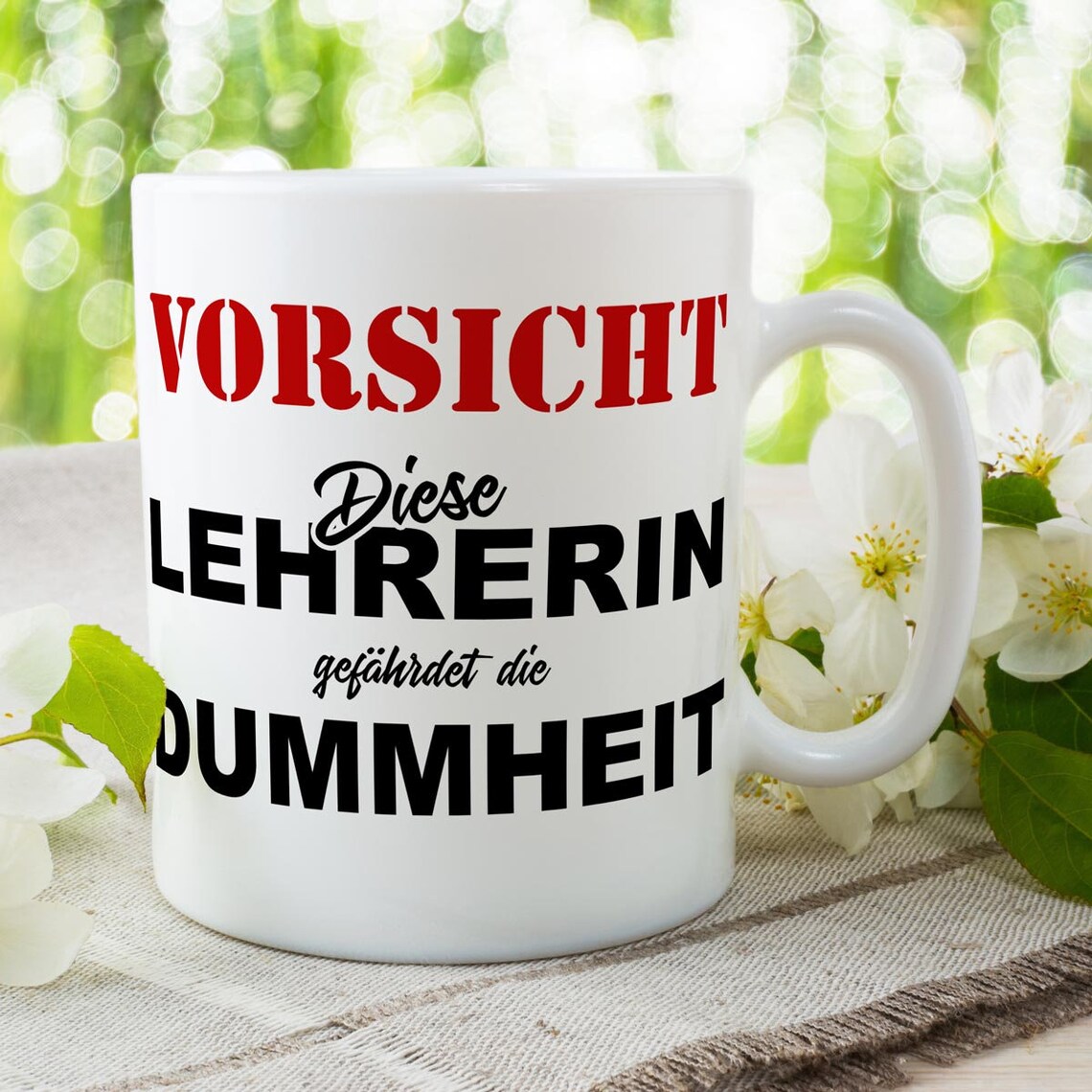 Tasse Vorsicht Diese Lehrerin mit Spruch lustig für Geschenk Geburtstag