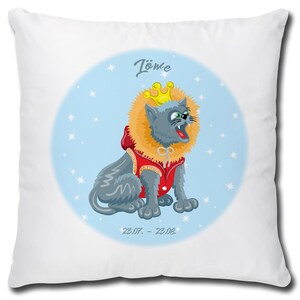 Pillow Cat Comic Zodiac Sign Leo - 40 x 40 cm MF