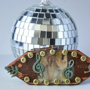 Aimant PLATTENPRIMUS, aimant frigo en bois, idée cadeau musique, disques vinyles, décoration bois, décoration cuisine, cadeau pendaison crémaillère, musique