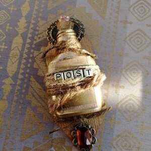 Handmade magnet POST, upcycling decoration, gift idea wood, fridge magnet, small bottle with cork, neodymium magnets, vintage decoration