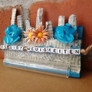 Magnet THERE&#39;S NEWS – Gift idea for announcing pregnancy, new job, housewarming, with message in tube, handmade