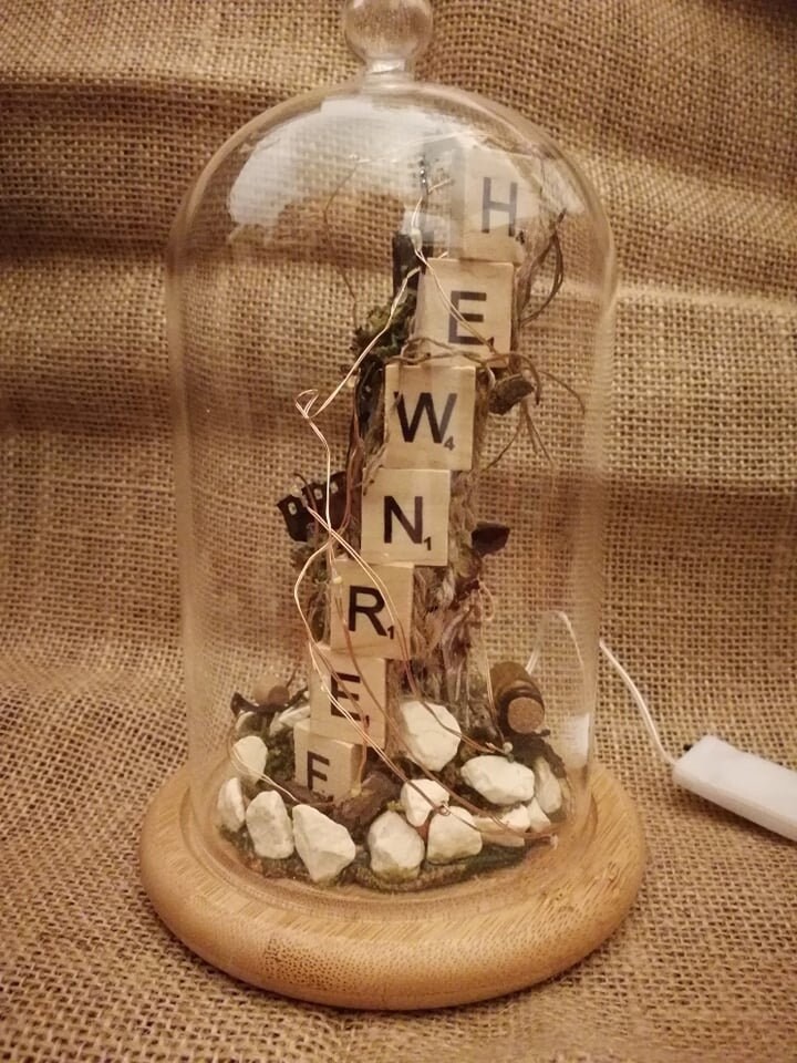 Belle Vous Glas Glocke Glaskuppel Groß Mit Holzboden – 20cm Dekorative