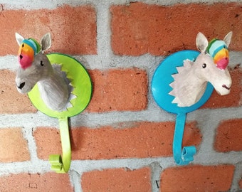 Wall hook ALPAKA, funny coat hook, hallway coat rack made of metal, children's room decoration, metal decoration, wall decoration animals, gift idea for children