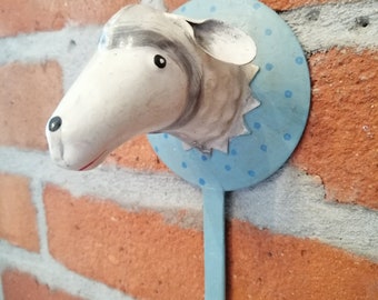 Wall hook for the children's room with sheep motif made of metal, children's wardrobe, children's room decoration, home accessory children, sheep, animals