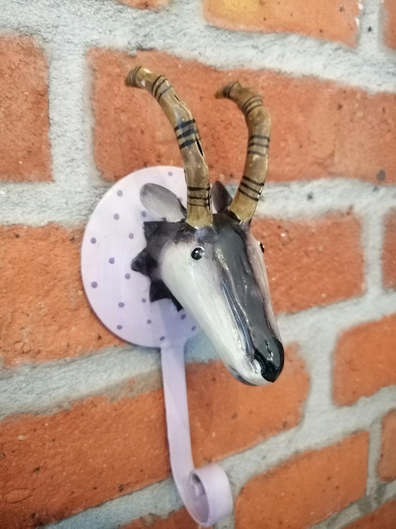 Schöner Wandhaken mit STEINBOCK-Motiv, Wanddeko Metall, Garderobenhaken, Kinderzimmerdeko, Kleiderhaken Kinderzimmermöbel, Geschenk Geburt zdjęcie 2