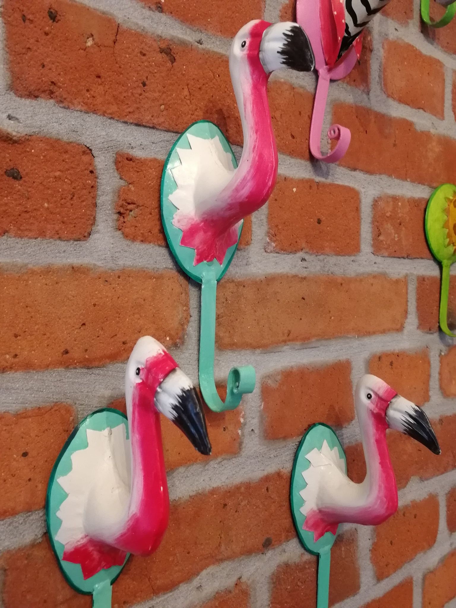 FLAMINGO Coat Hook Made of Metal, Funny Wall Decoration, Summer