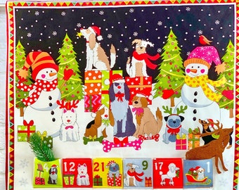 Adventskalender Hund, Säckchen, Adventskalender Kinder. Adventskalender Erwachsene,, Adventskalender Stoff, Adventskalender zum Befüllen