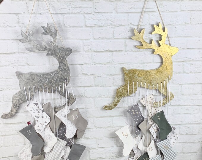 Advent calendar boots - socks - bags deer goldAdvent calendar to fill