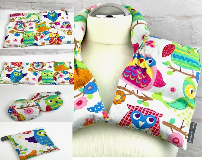 Rapeseed pillow, neck pillow, heat pillow, Christmas gift for women, owl, hand warmer, massage pillow, massage pillow for babies