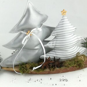 Fir trees with reindeer white-silver image 4