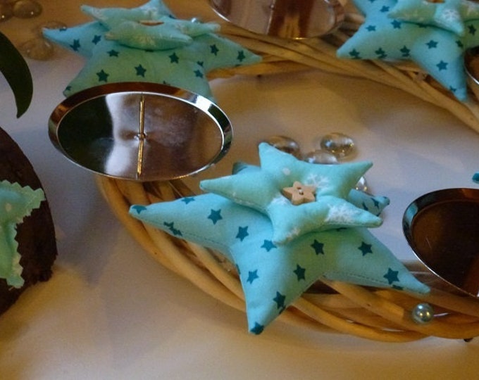 Advent wreath *Star magic-turquoise-silver*